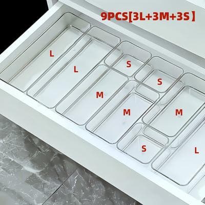 Fusion Finds Clear Drawer Organizer Set Modular Storage Bins For Vanity Kitchen And Office Clear Drawer Organizer Set Modular Storage Bins For Vanity Kitchen And Office