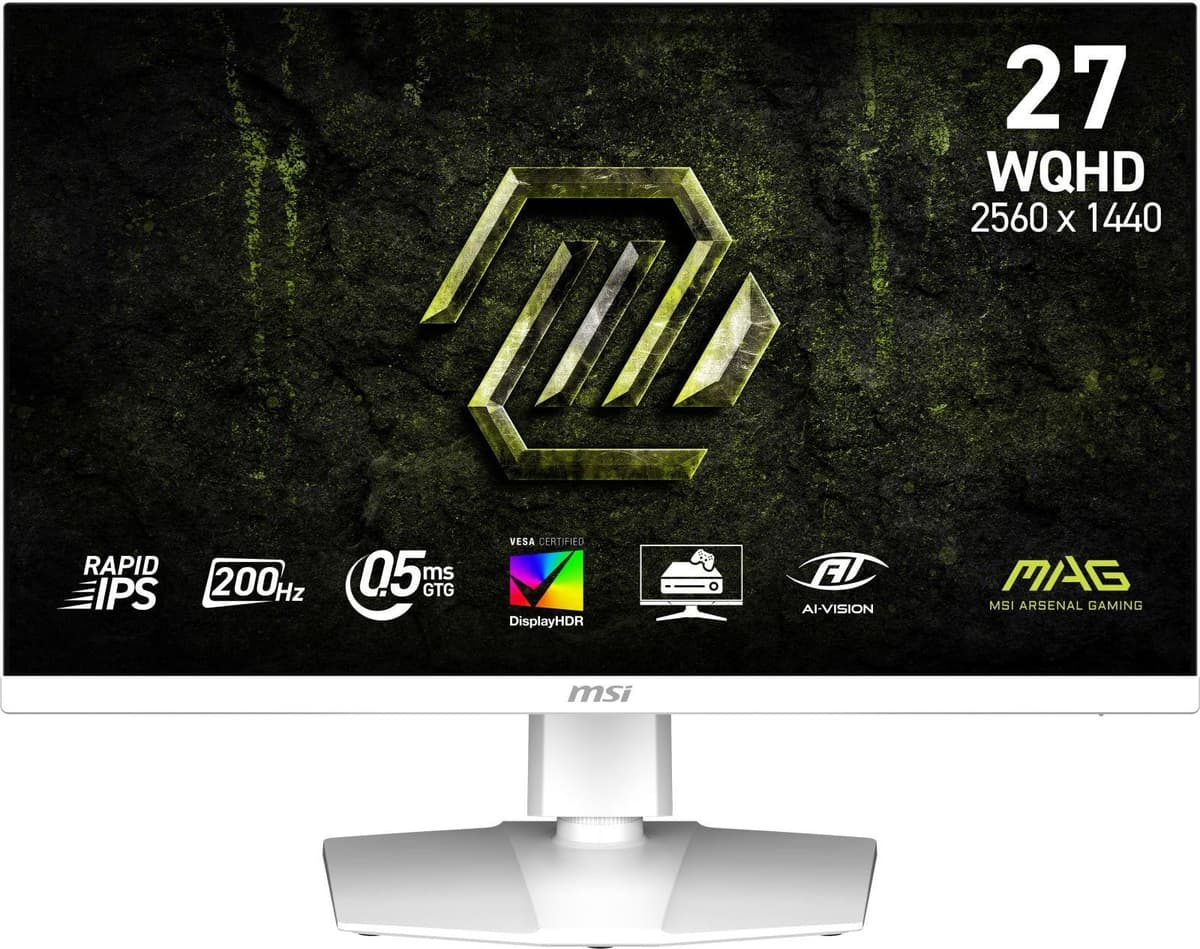 MSI MAG 274QRFW E20 Gaming Monitor 27 inch WQHD Rapid IPS 200Hz 0,5ms Wit