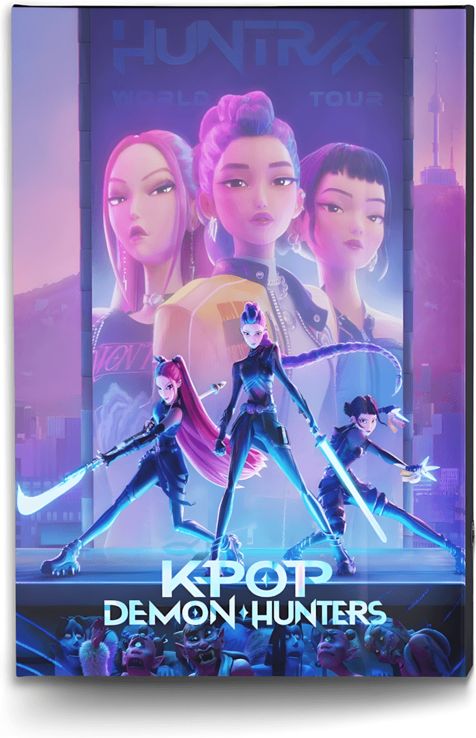 K-Pop Demon Hunters Lerretstrykk Med Lys