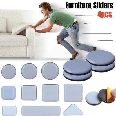 Inspired Living Heavy Duty Furniture Floor Protectors 4 Pack Slider Pads For Easy Moving & Scratch Prevention square 40x40mm 4pcs