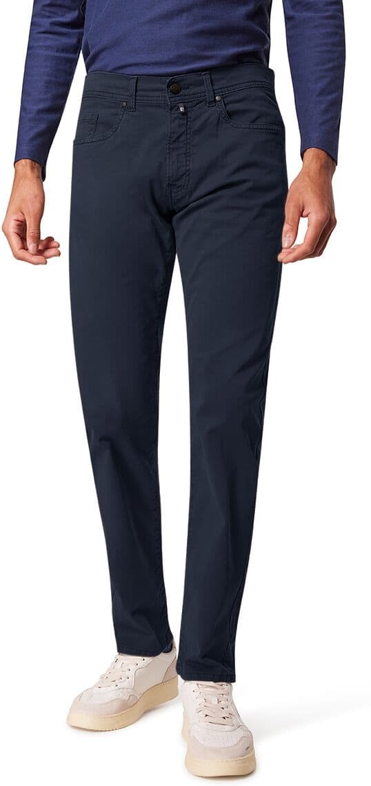 5-Pocket-Hose PIERRE CARDIN "PC-Lyon", Herren, Gr. 32, Länge 34, blau (marine), Web, Obermaterial: 97% Baumwolle, 3% Elasthan, weit, unten schmal lang, Hosen 5-Pocket-Hose, Tapered fit