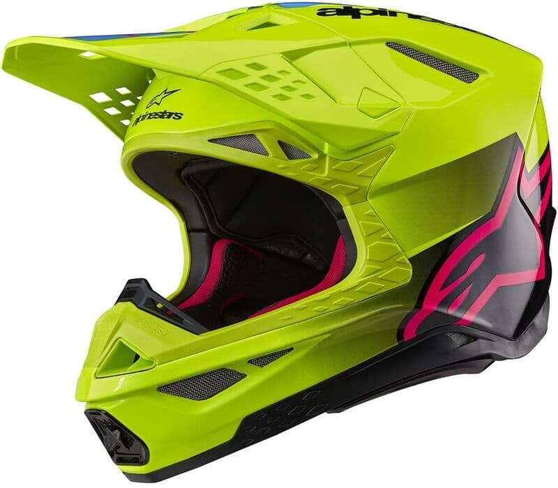 ALPINESTARS - Casco Supertech S-M10 Unite Giallo Fluo / Nero / Diva Rosa Glossy 2024 Giallo,Alta visibilità L