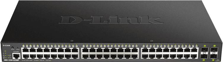D-Link DGS-1250 Gigabit 48-Port + 4xSFP PoE Rackmount Managed Smart Switch DGS-1250-52XMP/E