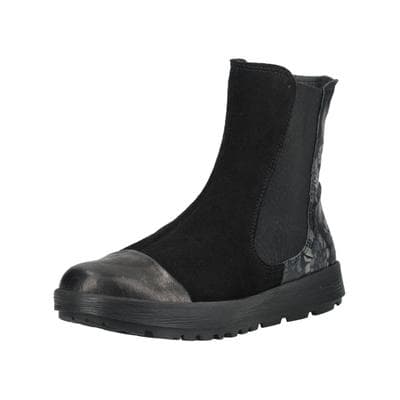 Stiefelette THINK "Think Stiefelette Veloursleder/Textil", Damen, Gr. 37,5, Leder, schwarz, Textil, Veloursleder, Schuhe Stiefelette