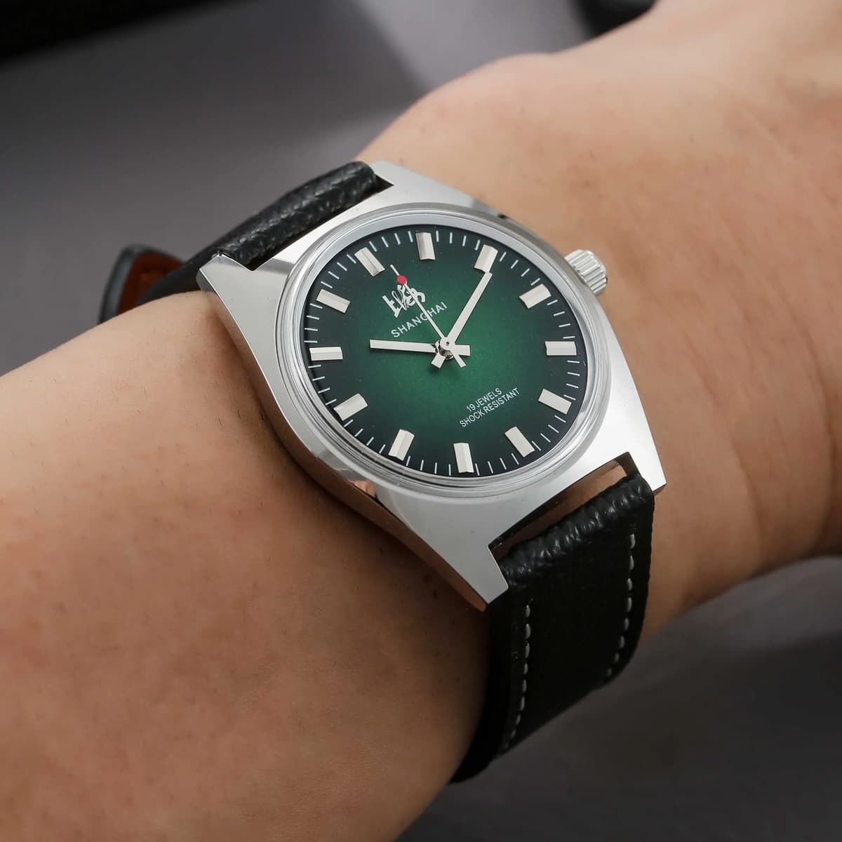 VITEMPORA SHANGHAI Watch Men's Mechanical Watch Acrylic Mirror 36mm Retro Manual Mechanical Movement