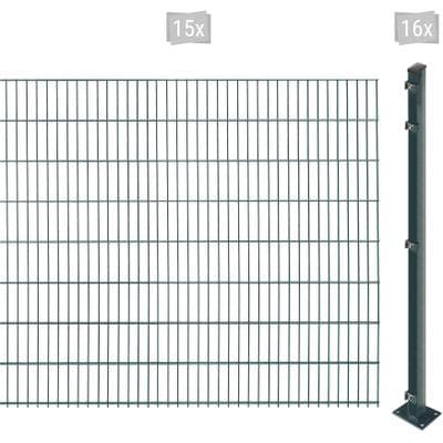 Doppelstabmattenzaun ARVOTEC "EASY 163 zum Aufschrauben", grau (anthrazit), H:163cm, Kunststoff, Stahl, Zaunelemente, Zaunhöhe 163 cm, Zaunlänge 2 - 60 m