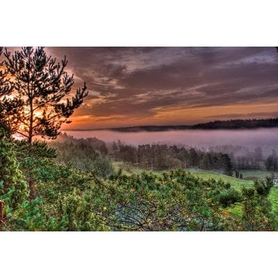Fototapete PAPERMOON "Landschaft", bunt, B:3,5m L:2,6m, Vlies, Tapeten