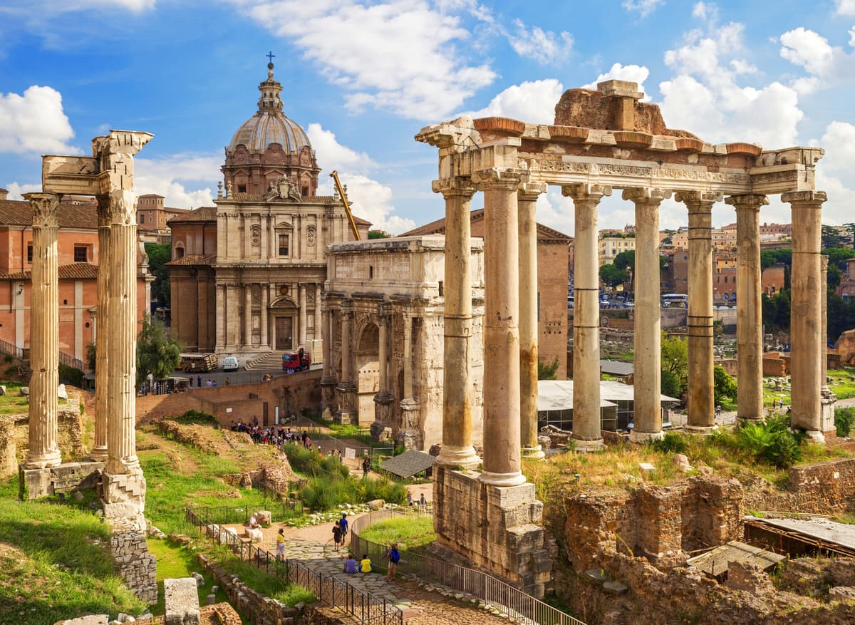 Fototapete PAPERMOON "Roman Forum Rome", bunt, B:2m L:1,49m, Vlies, Tapeten