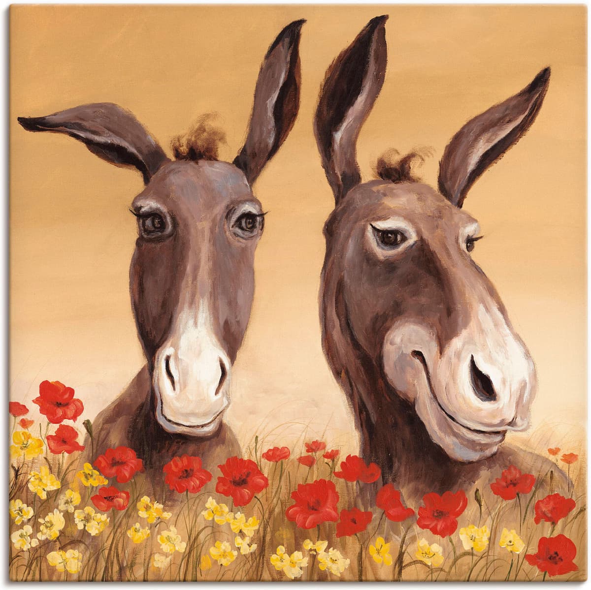 Wandbild ARTLAND "Esel", beige (farbe bild(er): naturfarben), B:30cm H:30cm, Bilder, Wandbild, als Alubild, Leinwandbild in verschied. Grössen farbe bild(er): naturfarben B/H/T: 30cm x 30cm, Leinwandbild Haustiere, 1 Stk.