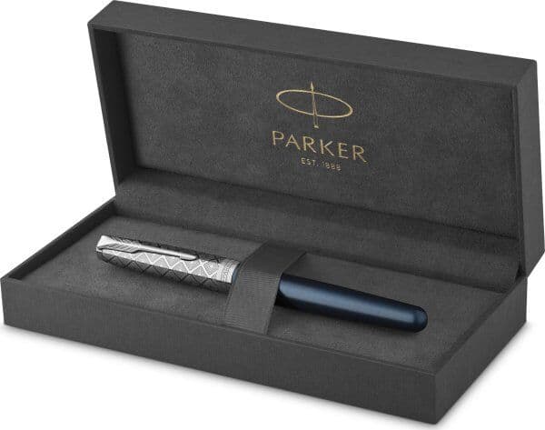 Parker Sonnet Metal & Blue Ct Fyldepen   F