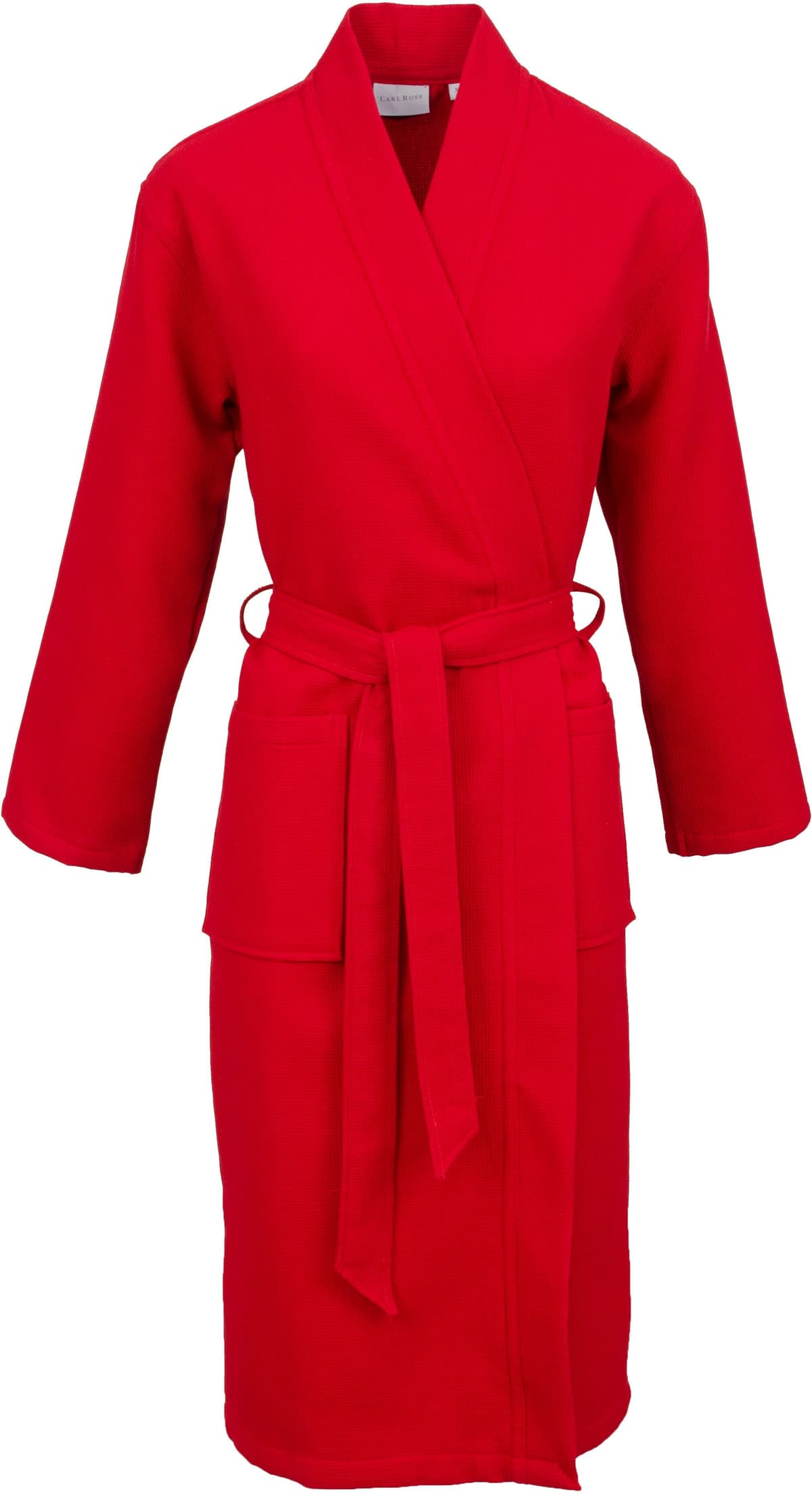 Unisex-Bademantel CARL ROSS "25100" Gr. L, rot (intense rot), L:130cm, Piqué, Hausmäntel, Unisex-Bademantel, Waffelpique intense rot L L: 130cm, N-Gr