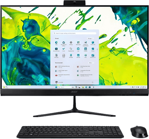 All in one - Acer Aspire C24-2G, 24" Full-HD, Intel® Core™ 5 120U, 16GB RAM, 1 TB SSD, UHD Graphics, Windows 11 Home, Negro