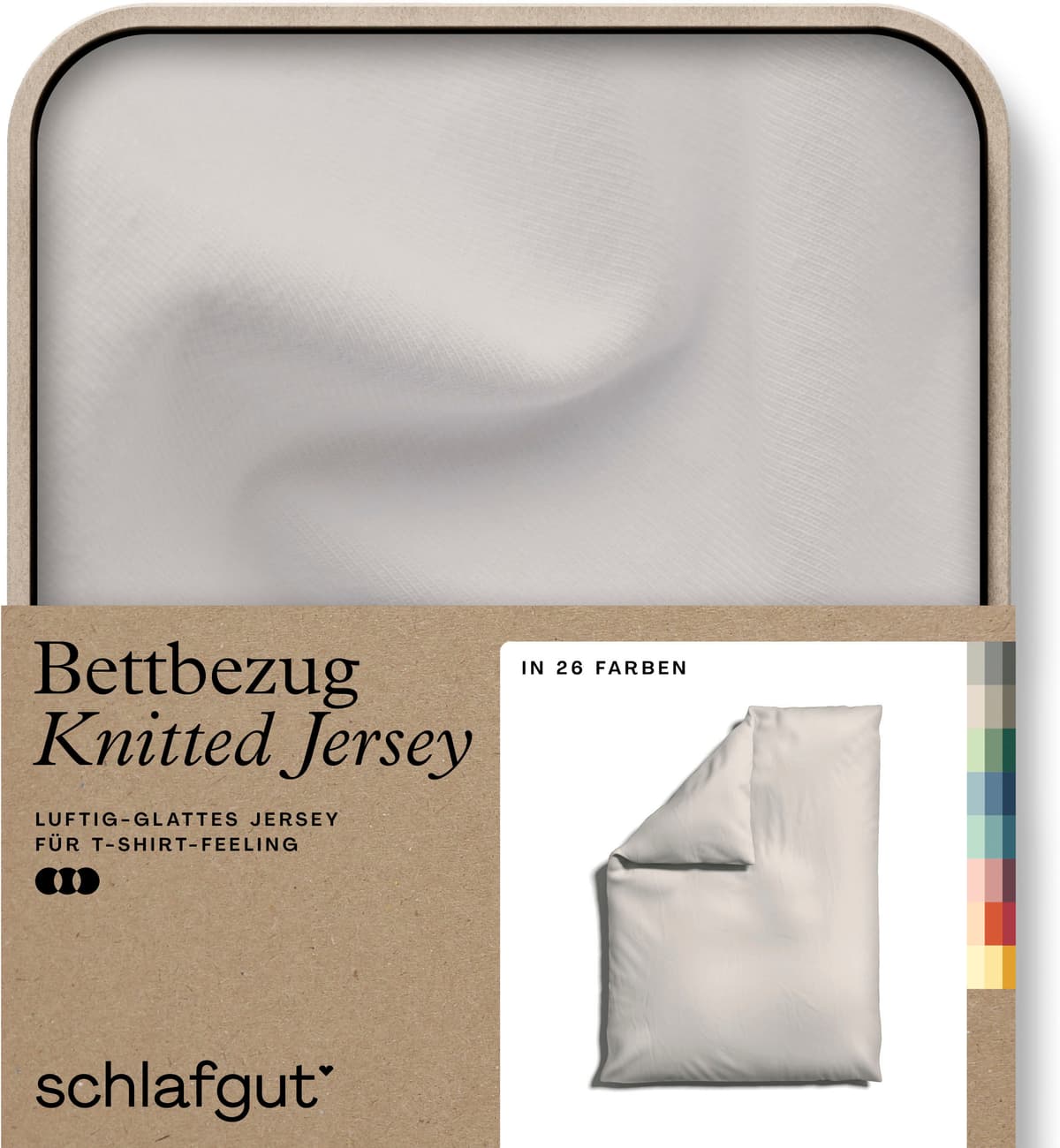 Schlafgut "Premium Bettbezug Knitted Jersey (1 St)" Ton-in-Ton Reißverschluss, Bio-Baumwolle mit Elasthan, Uni, OEKO Tex