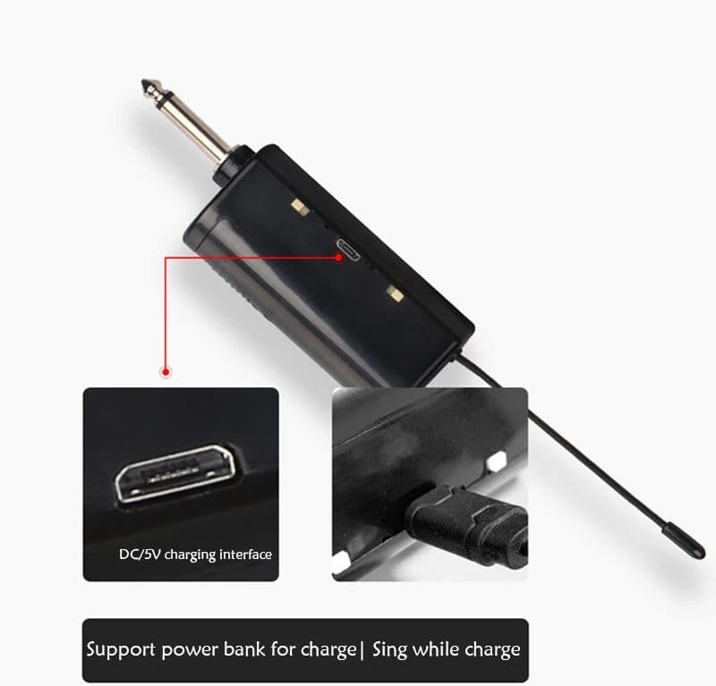 luxuglow UHF Wireless Headset Microphone with Transmitter Receiver LED Digital Display Bodypack Transmitter for Teaching Live Performance