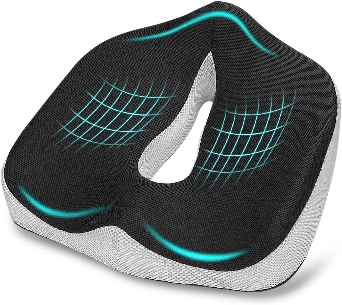 Ergonomisch Zitkussen voor Bureaustoel en Autostoel - Orthopedisch Traagschuim Kussen