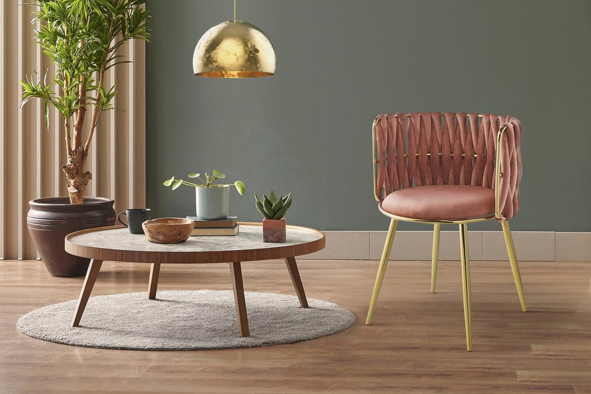 Esszimmerstuhl KAYOOM "Stuhl Milla 125 2er-Set,tolles Design der Rückenlehne,runde Sitzfläche", rosa (altrosa), B:57cm H:80cm T:53cm, Polyester, Stühle, Esszimmerstuhl, samtweicher Bezug, hochwertig, vielseitig einsetzbarer Stuhl altrosa B/H/T: 57cm x 80c