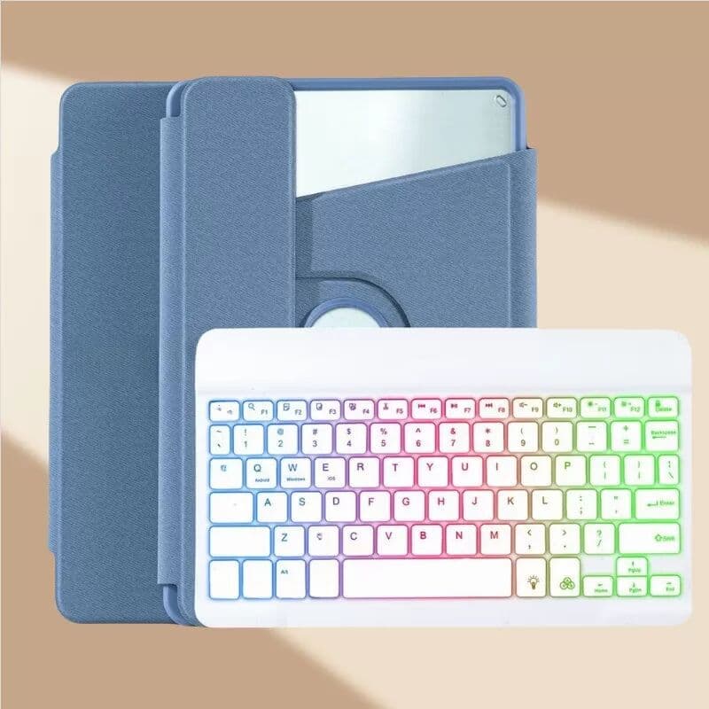 INF Étui de protection rotatif à 360° avec clavier Bluetooth RGB pour Tab S6 Lite 10.4 (P610/615/613/619) / 2024 avec
