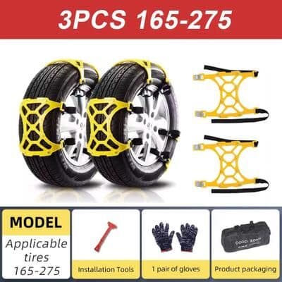 Uplifted Goods Universal Anti Slip Tire Traction Chains 8pcs
