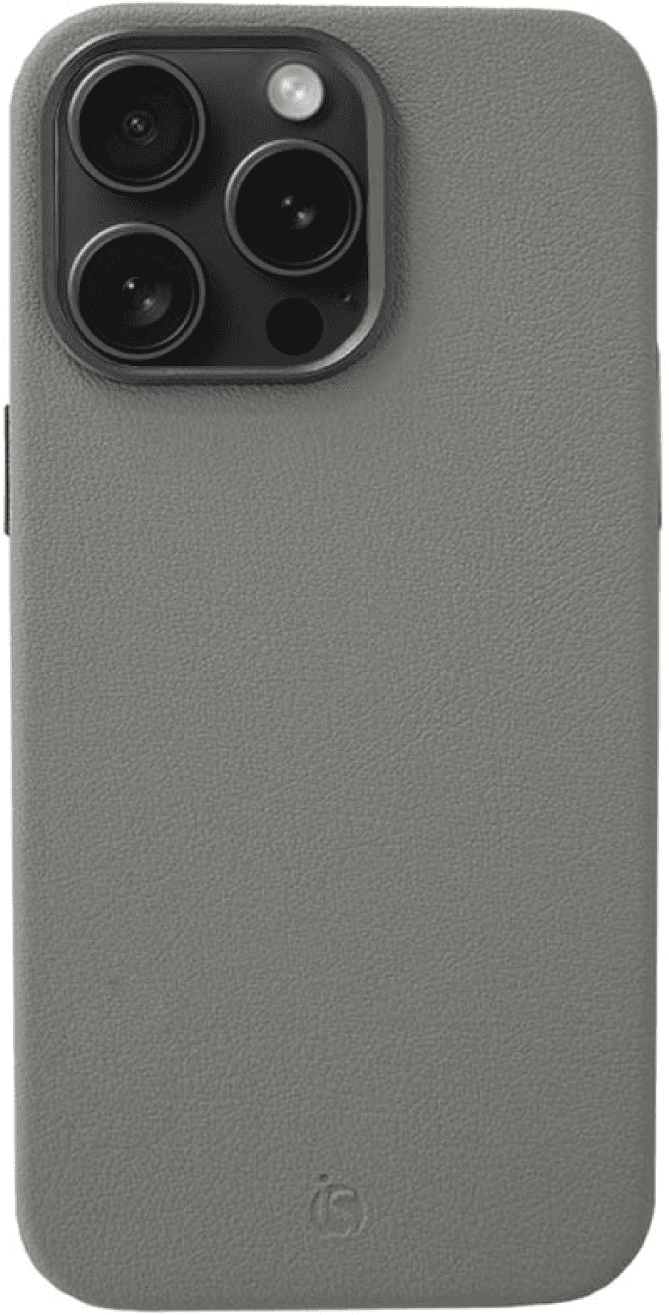iS Capa em Pele Magsafe iPhone 12 / 12 Pro - Cinzento
