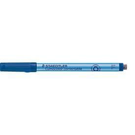 Staedtler Folienstift Lumocolor correctable 305 F, trocken abwischbar, mit Wischer, Strichstärke 0,6 mm, blau