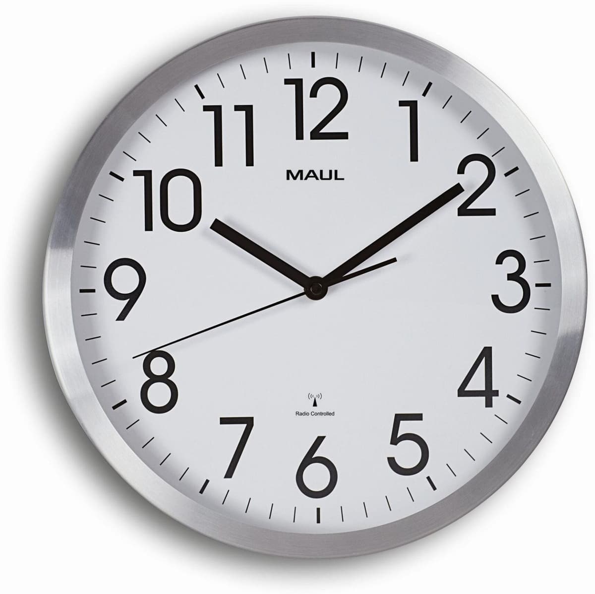 Wanduhr MAUL "Wanduhr MAULmove 30RC", silber (silberfarben), Wanduhren, Ø 30cm, Wanduhr silberfarben Ø 30cm