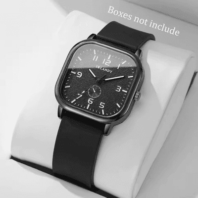 Uplift Curations Minimalist Square Quartz Watch Silicone Strap Casual Sport Wristwatch For Women And Men all Black