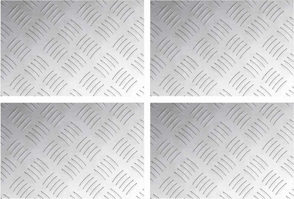 vidaXL Nez de marche 4 pc 30 x 20 cm Argenté Aluminium Rectangulaire