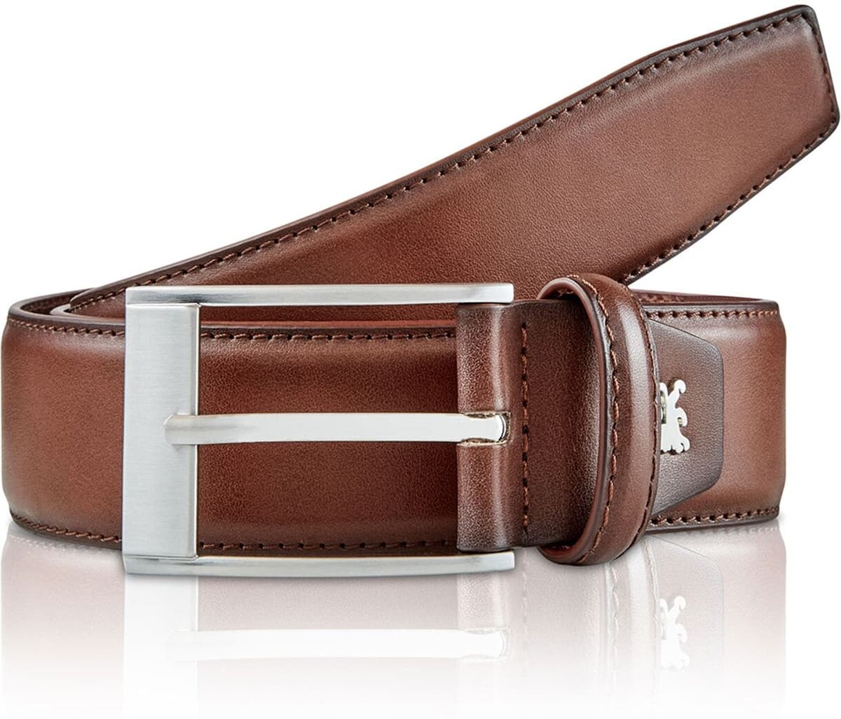 Ledergürtel LERROS "Citybelt *Shade*", Herren, Gr. 95, braun (cognac), Materialmix, Gürtel Ledergürtel cognac 95