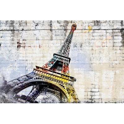 Fototapete PAPERMOON "Eiffelturm Graffiti", bunt, B:5m L:2,8m, Vlies, Tapeten