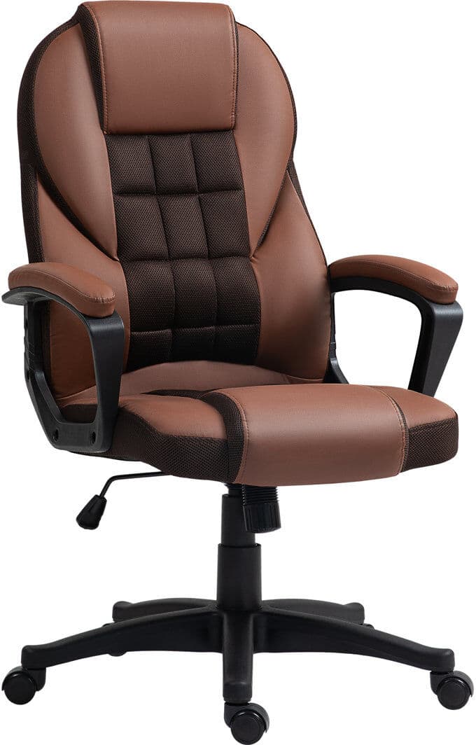 17 Stories Redell Executive Office Chair PU Leather High Back Swivel Brown 120cm H X 65cm W X 69cm D