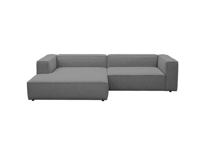 Hom`in Ecksofa, Grau, Kunststoff, Ottomane links, L-Form, 296x185 cm, Stoffauswahl, seitenverkehrt erhältlich, Hocker erhältlich, Rücken echt, Wohnzimmer, Sofas & Couches, Wohnlandschaften, Ecksofas