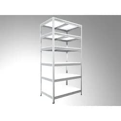 Garagenregal Biedrax 60 x 75 x 180 cm, Verzinkt, 6 Fachböden weiß laminiert 12 mm, Fachlast 200 kg pro Fachboden