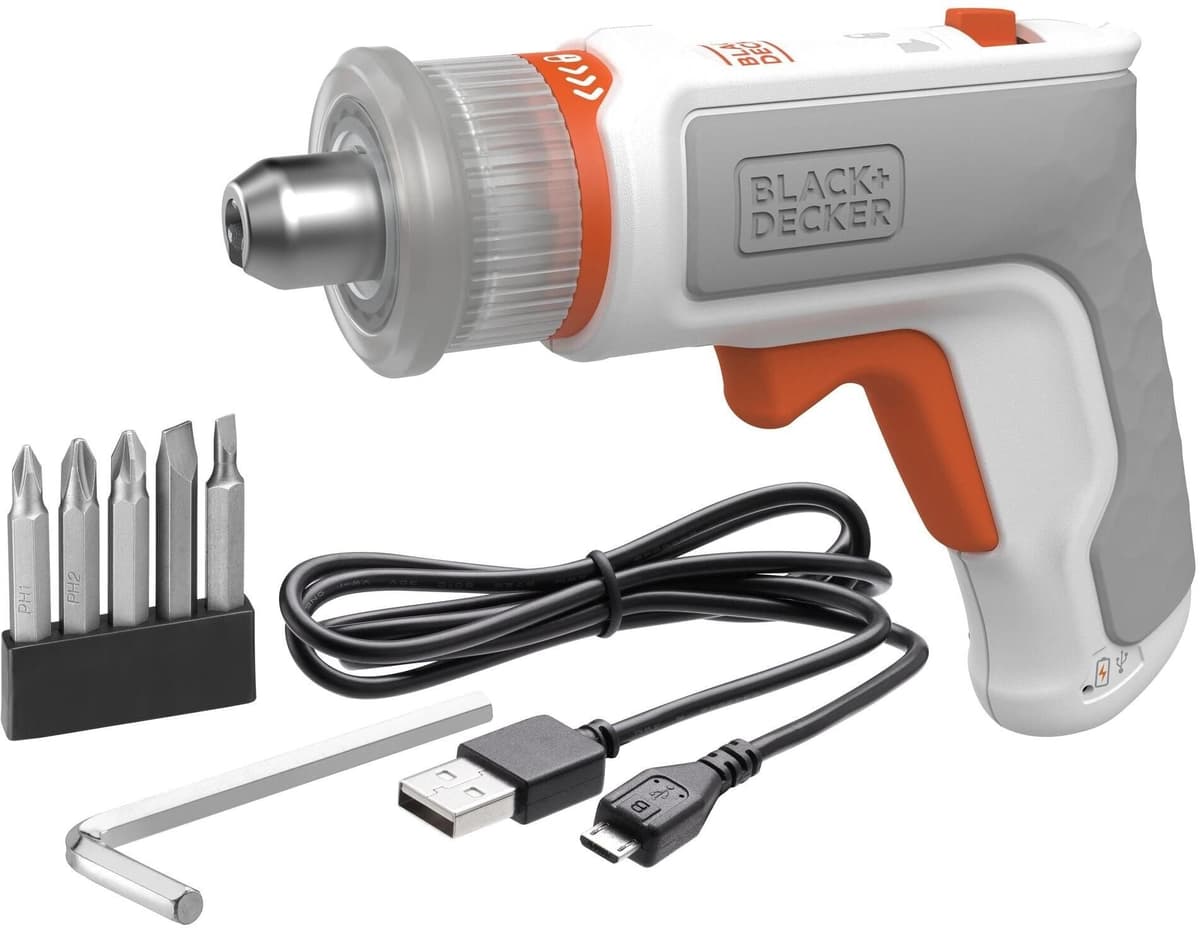 Black & Decker Akku-Schrauber BLACK + DECKER "BCRTA01-XJ 3,6 V", grau (orange), B:6,5cm H:21,5cm, Schrauber, Akku-Schrauber orange Einheitsgröße