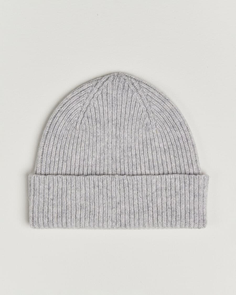 Robert Mackie Clyde Lambswool Beanie Pearl Grey men One size Grå