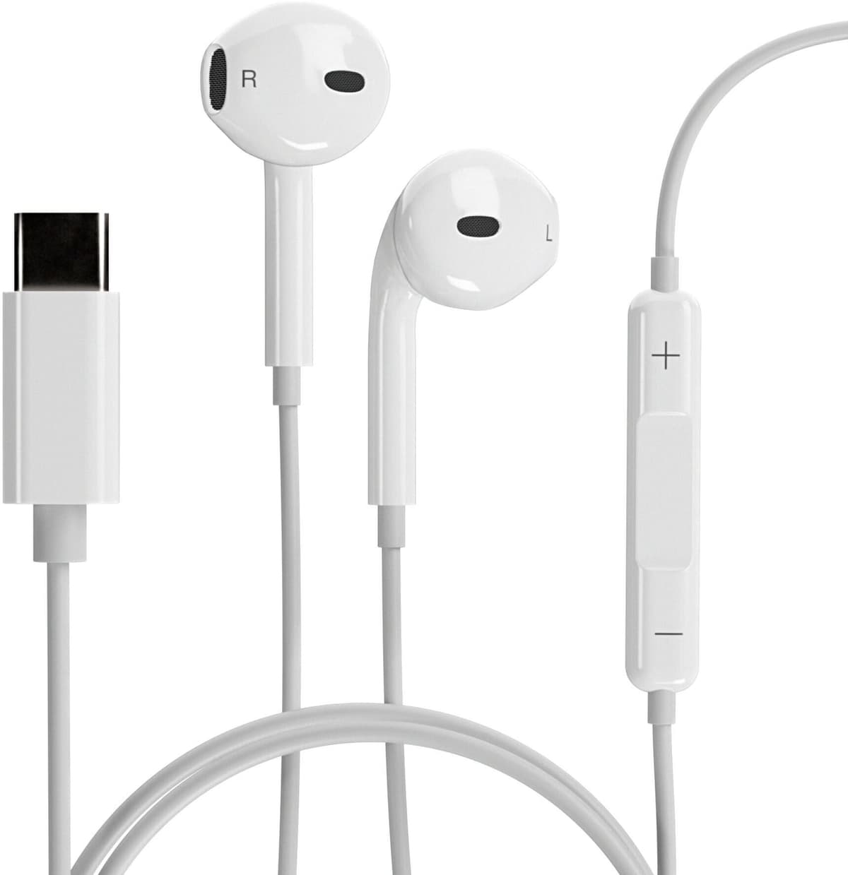 Słuchawki przewodowe USB-C z mikrofonem i regulacją głośności   biały - Refurbished