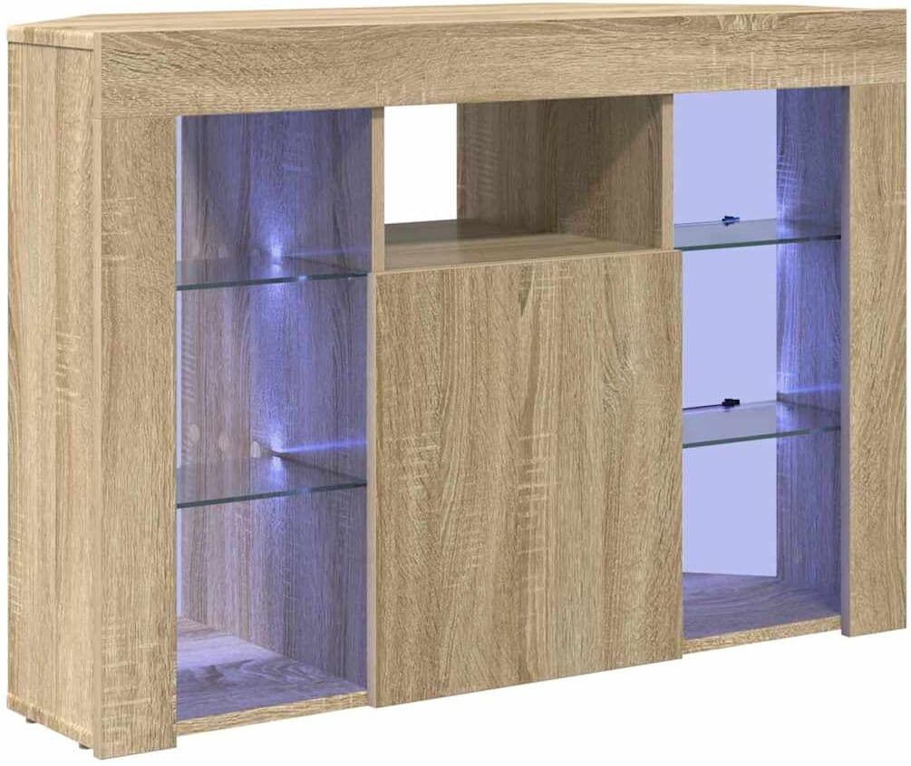 vidaXL Meuble TV LED d'Angle 100x40x68cm Chêne Sonoma