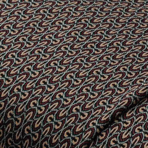 Jacquard-Jersey "Grafisch", braun/petrol