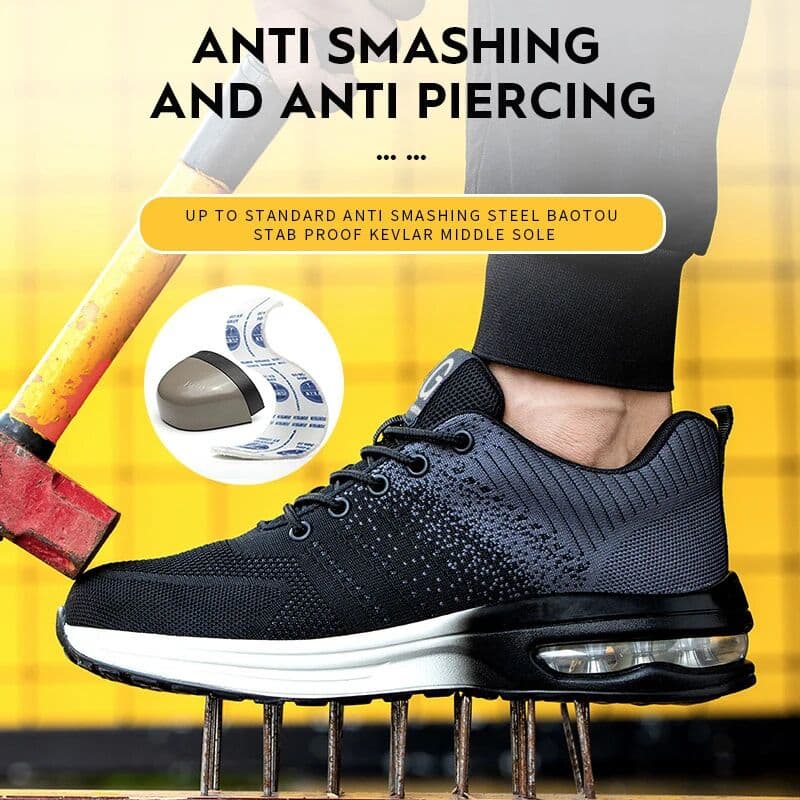 NONE Air Cushion Safety Shoes Men Steel Toe Security Protection Shoes Anti-Smash Puncture-Proof Work Shoes Boots Construction Shoes