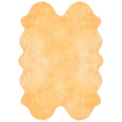 Fellteppich HEITMANN FELLE "Lammfell 190", gelb (beige), B:120cm H:70mm L:185cm, Obermaterial: 100% Lammfell, Teppiche, Fellteppich, Premium Qualität, echtes Austral. Lammfell, besonders weich