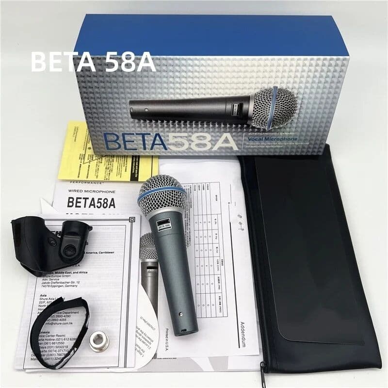 Shure BETA58H Professional Dynamic Super-Cardioid Vocal Wired Microphone For Live Vocals Karaoke Singing Performance