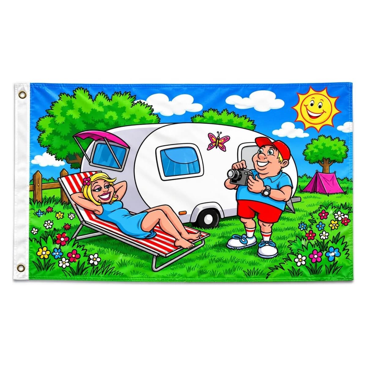 trends4cents Flagge CAMPING 90 x 150 cm (90 x 150 cm) (32195037)