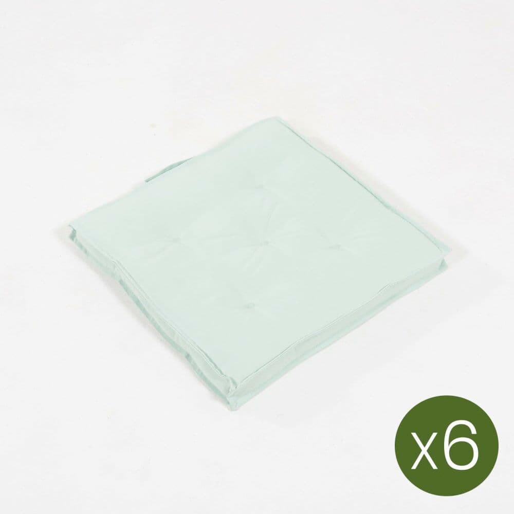 Edenjardin Pack 6 cojines para sillones de exterior repelente al agua verde claro