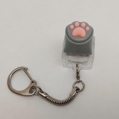 Modern Mode Marketplace Cat Paw Clicky Keychain Fidget Toy For Stress Relief And Keycap Testing grey