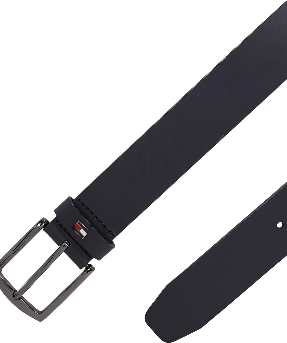 Ledergürtel TOMMY HILFIGER "DENTON 3.5 cm breit EXT", Herren, Gr. 110, blau (space blau), Rindsleder, unifarben, Gürtel Ledergürtel, Einfachdornschließe, Metalllogo