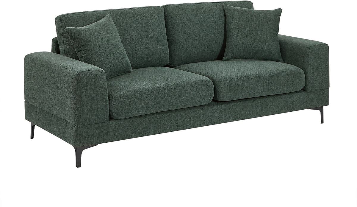 Vente-unique Sofa 2-Sitzer – Strukturstoff – Grün – JAMOLO