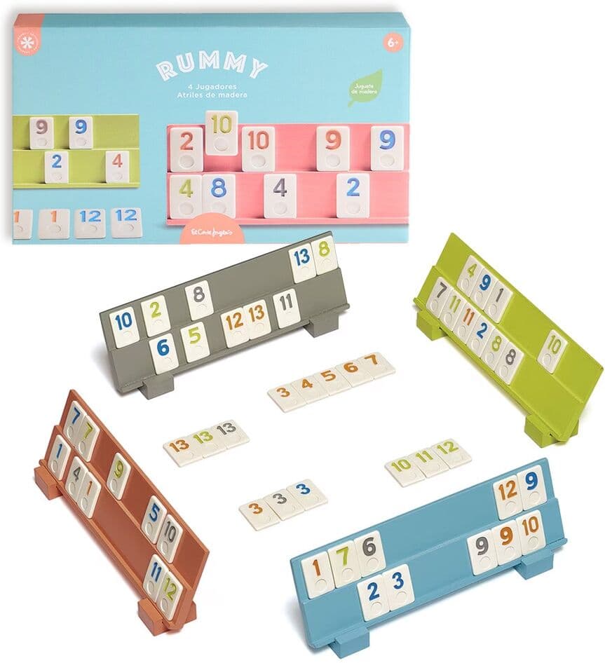El Corte Inglés Rummy 4 jugadores de madera sostenible .
