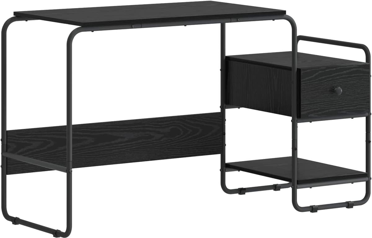 vidaXL Bureau avec rangement Chêne noir 131,5 x 50 x 75,5 cm