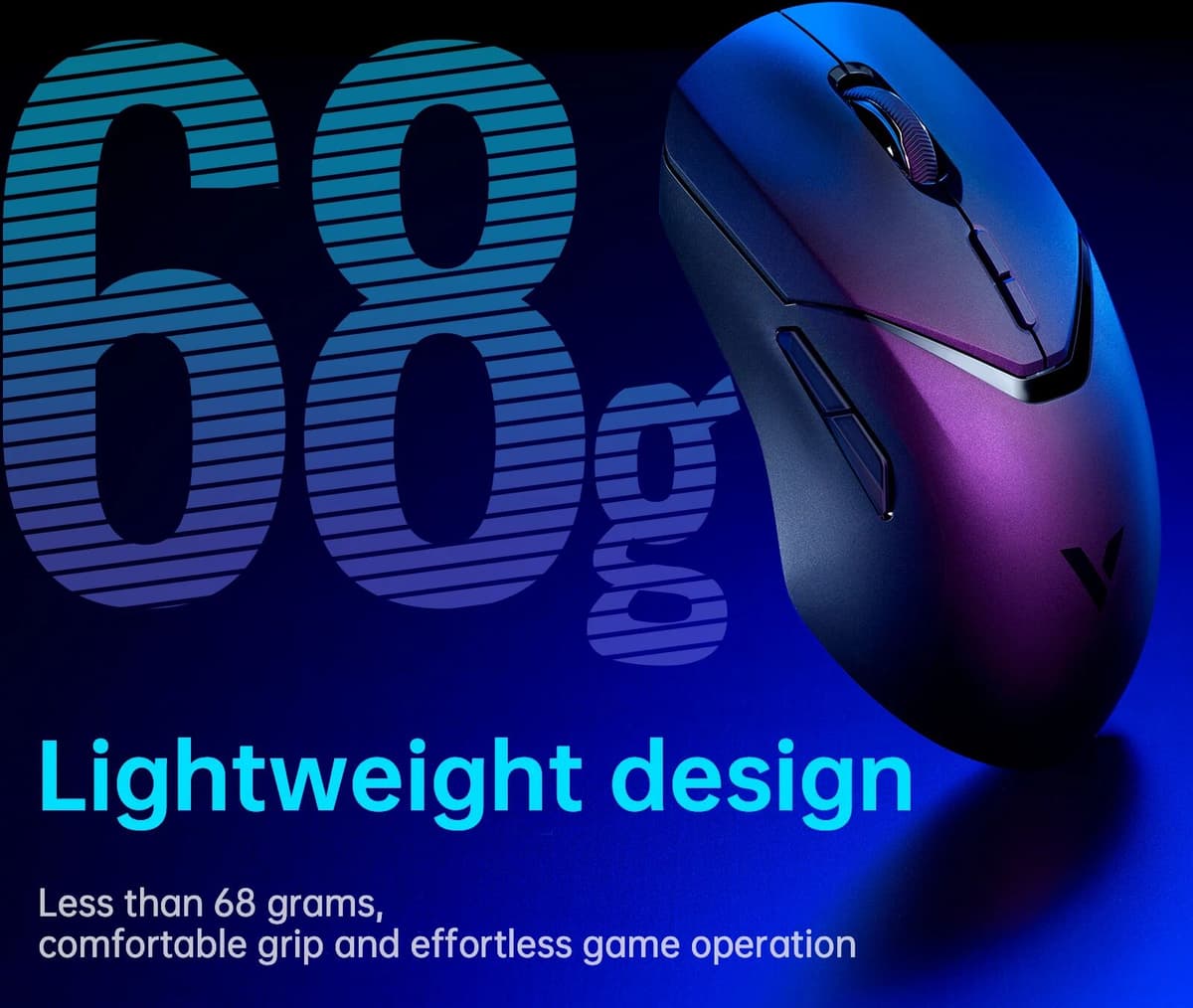 Rapoo VT9SE/VT9SE PLUS Wireless Gaming Mouse 68g Lightweight 1KHz Polling Rate 12000DPI 10 Programmable Buttons Optical Sensor