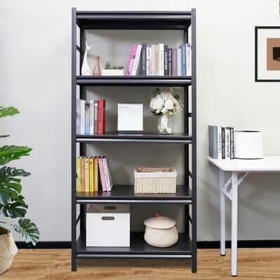 CoolArea Heavy Duty 5-Shelf Metal Shelving Units, Adjustable Height Storage Rack for Kitchen Garage