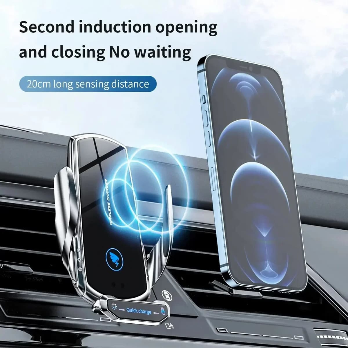 Opansten Wireless Charger Car Phone Holder Stand 15W Fast Charging Station For iPhone Xiaomi Samsung Huawei Magnetic Wireless Car Charger